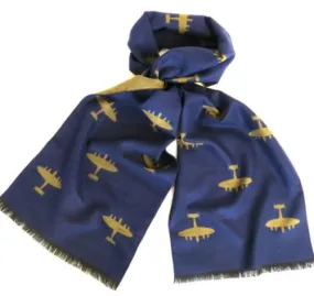 Alexander Thurlow Aircraft Themed soft scarves - Bomber Aircraft Scarf in Blue