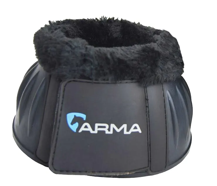 Arma Fleece Topped Over Reach Boots Black | Ingatestone Saddlery