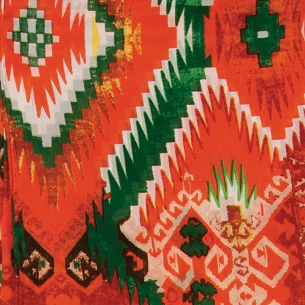 Aztec #5 Orange/Green Wild Rag