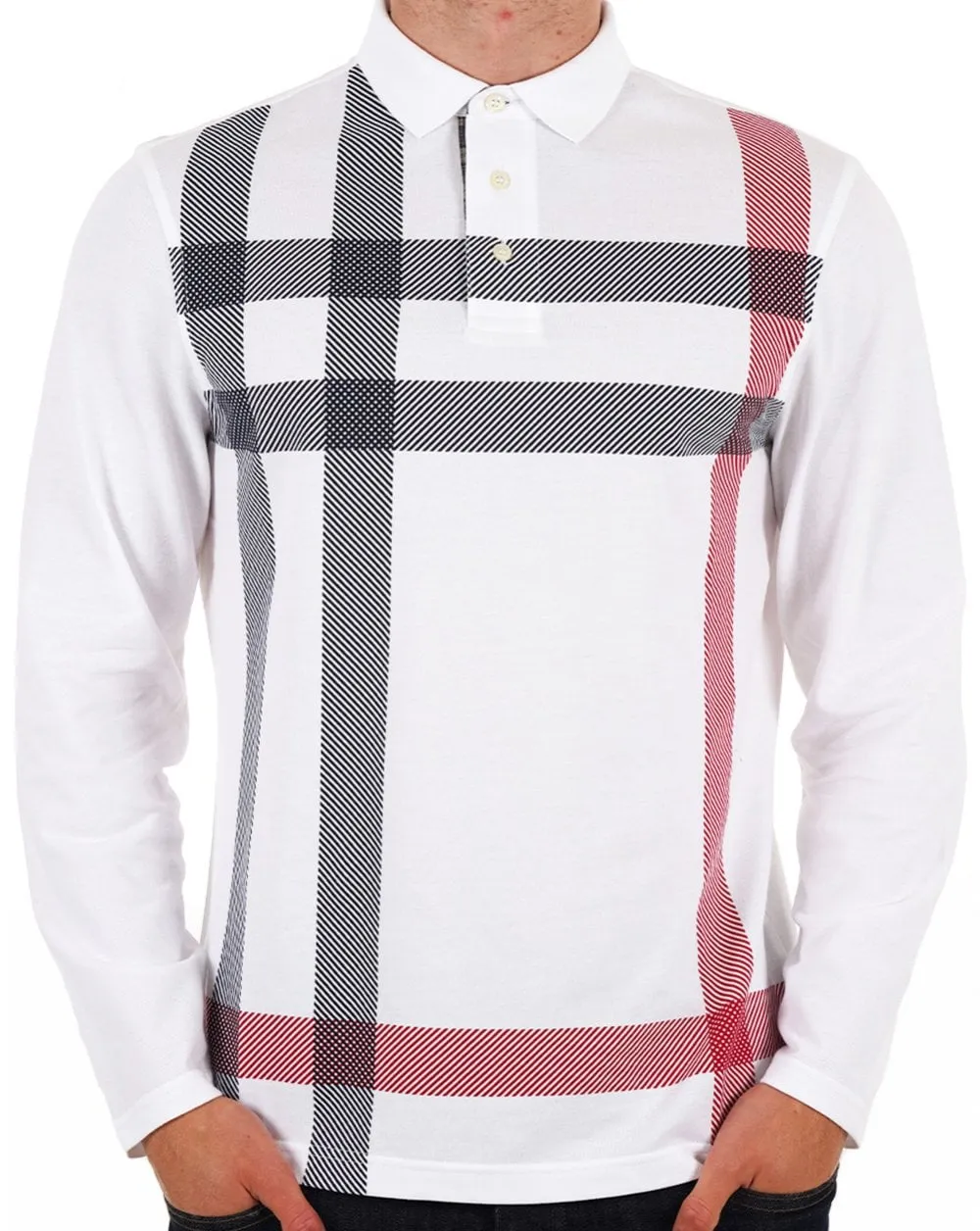 Barbour Blaine Tailored Long Sleeve Polo Shirt White