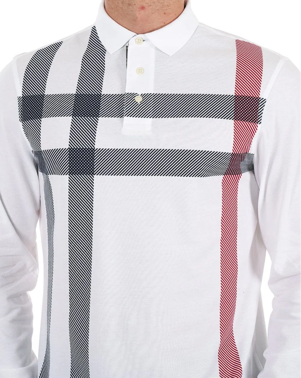 Barbour Blaine Tailored Long Sleeve Polo Shirt White