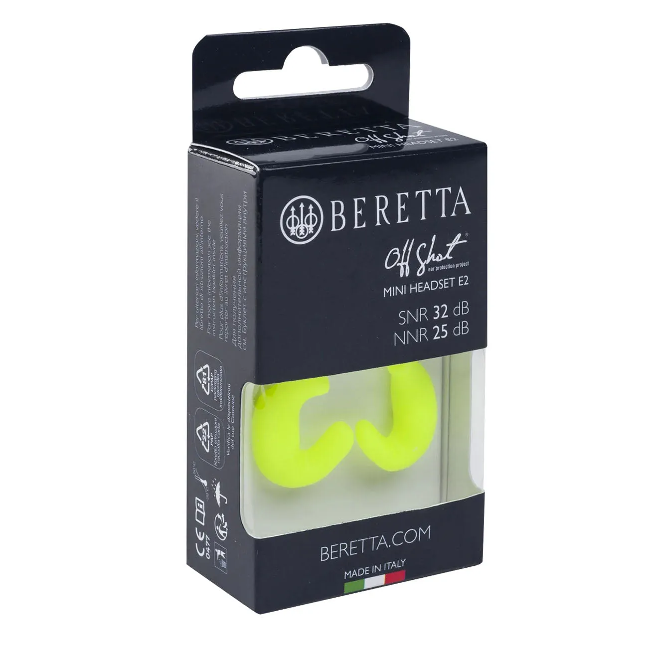 Beretta Mini Headset E2 Yellow Fluo