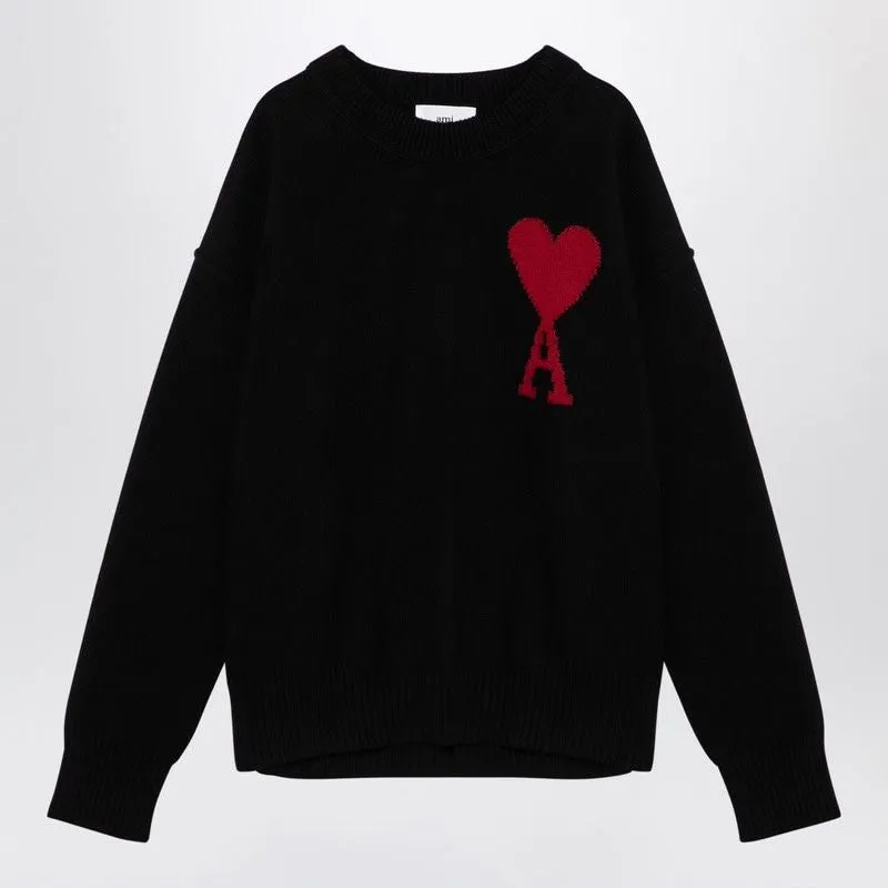 BLACK AMI DE COEUR WOOL JUMPER