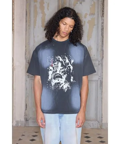 boohooMAN Mens Premium Oversized Washed and Graphic T-Shirt