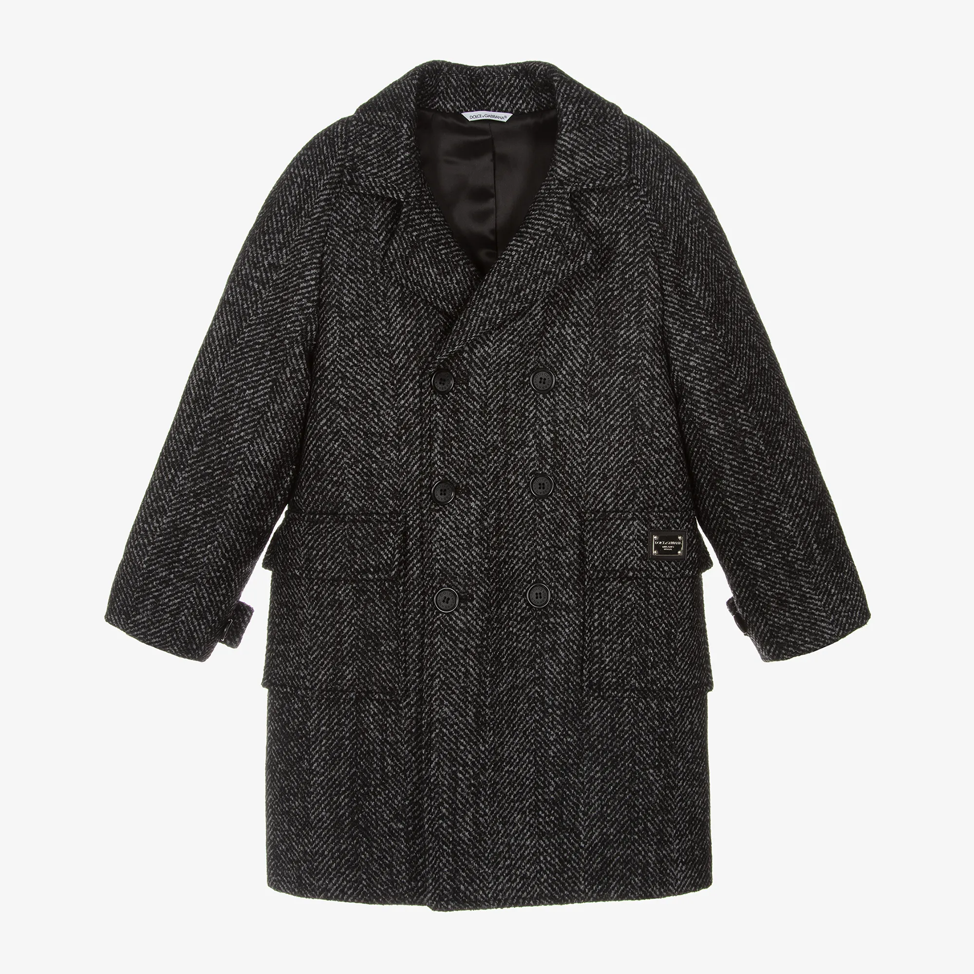 Boys Grey Wool Coat