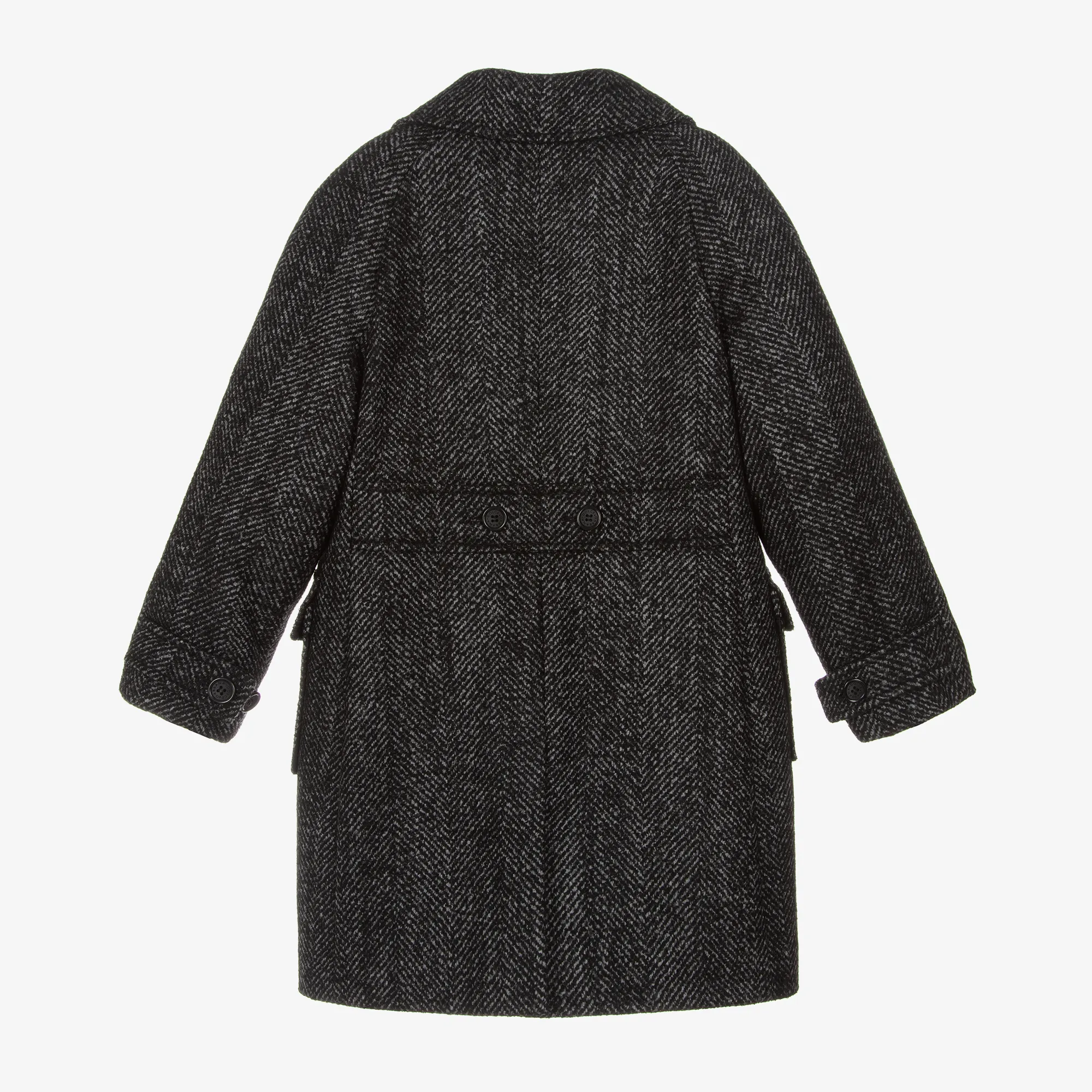 Boys Grey Wool Coat