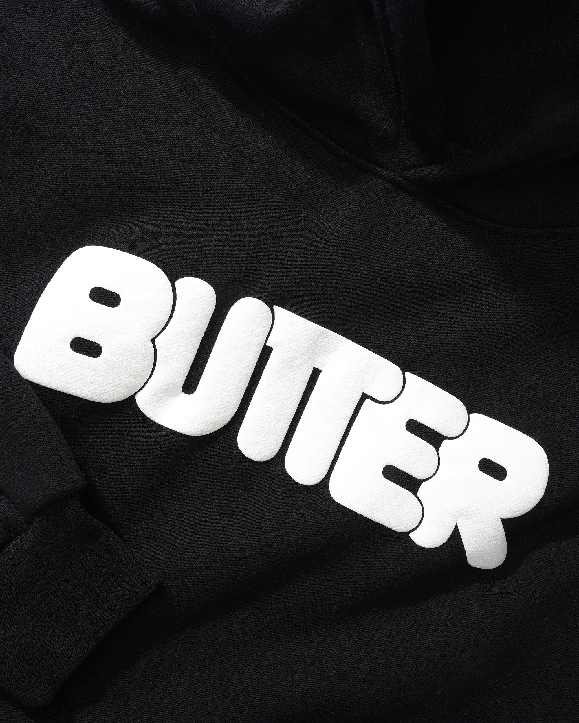 Butter Goods Puff Rounded Logo Pullover Hood Black