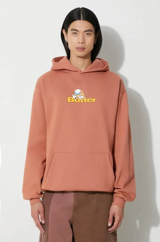 Butter Goods sweatshirt Teddy Logo Pullover Hood men's orange color BGQ3231304