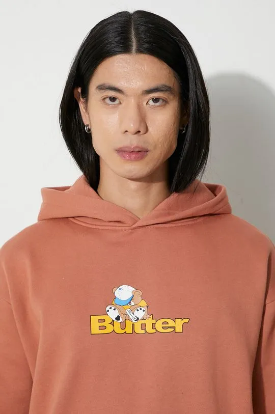 Butter Goods sweatshirt Teddy Logo Pullover Hood men's orange color BGQ3231304