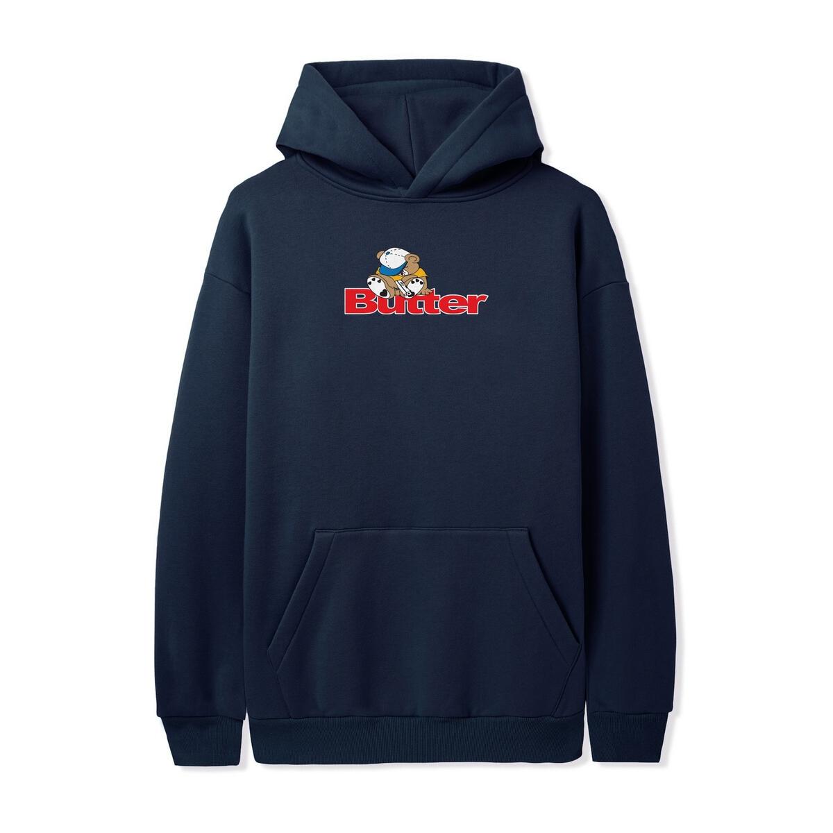 Butter Goods Teddy Logo Pullover Hood Navy