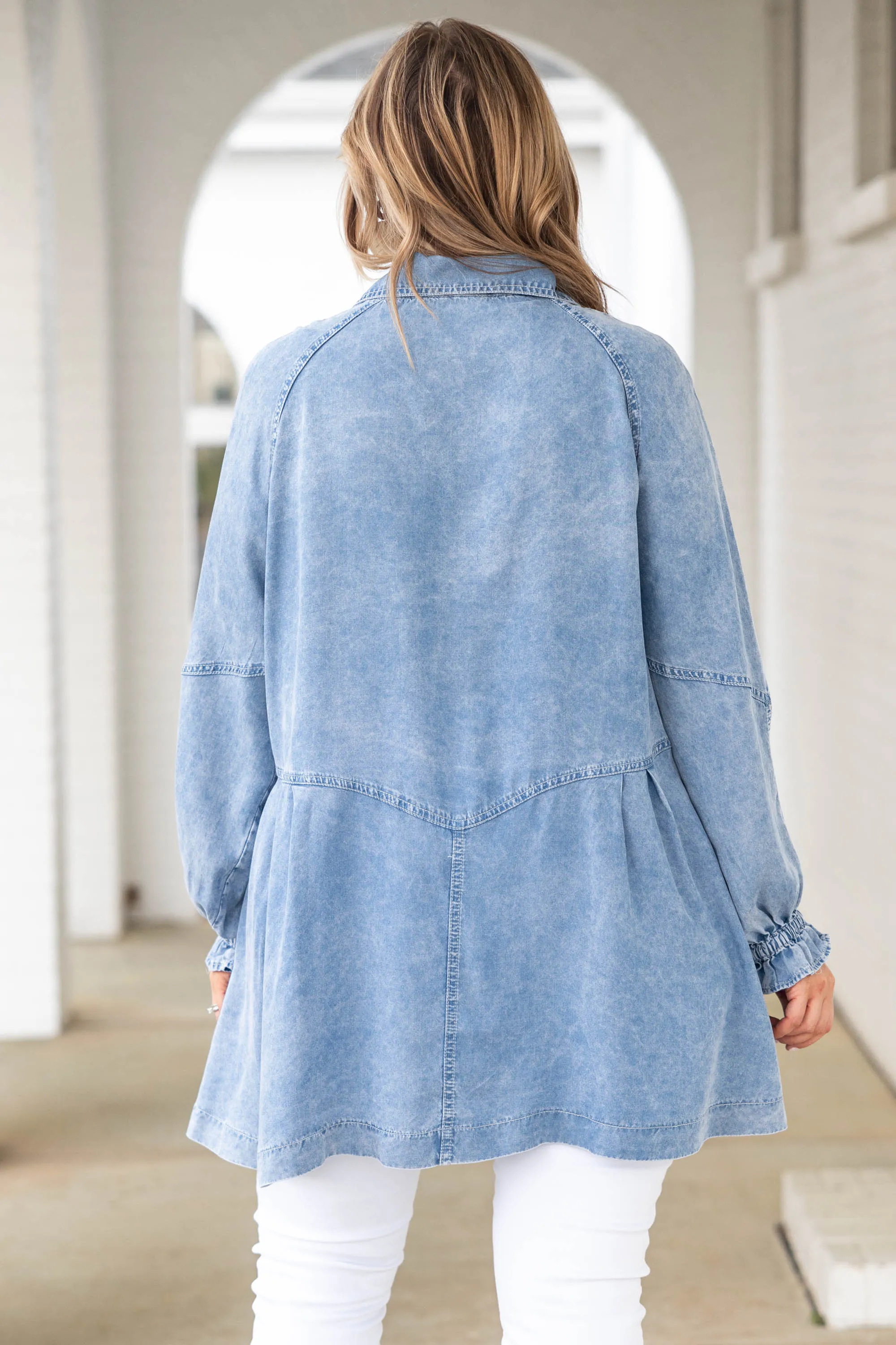 Chambray Chic Top, Acid Wash