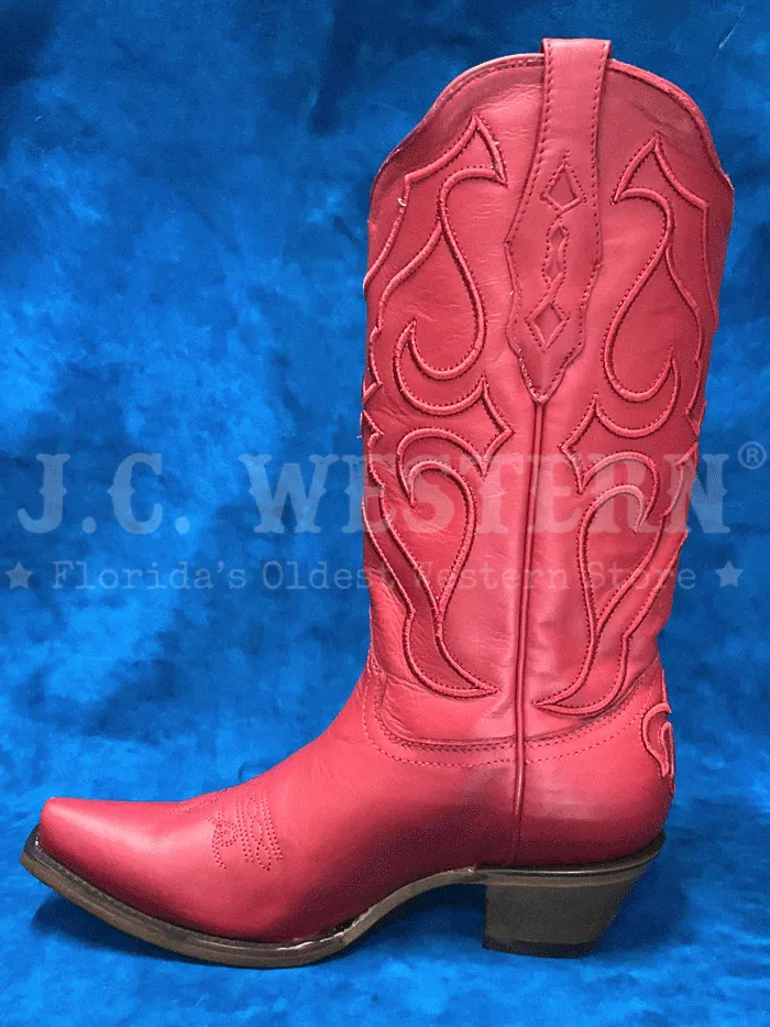 Corral Z5073 Ladies Matching Stitch Pattern Snip Toe Western Boot Red