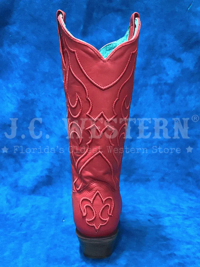 Corral Z5073 Ladies Matching Stitch Pattern Snip Toe Western Boot Red