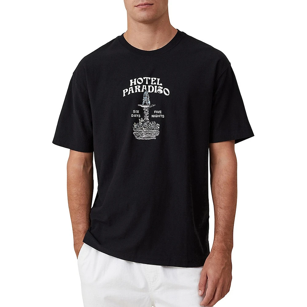 Cotton On Hotel Paradiso Premium Loose-Fit Graphic T-Shirt