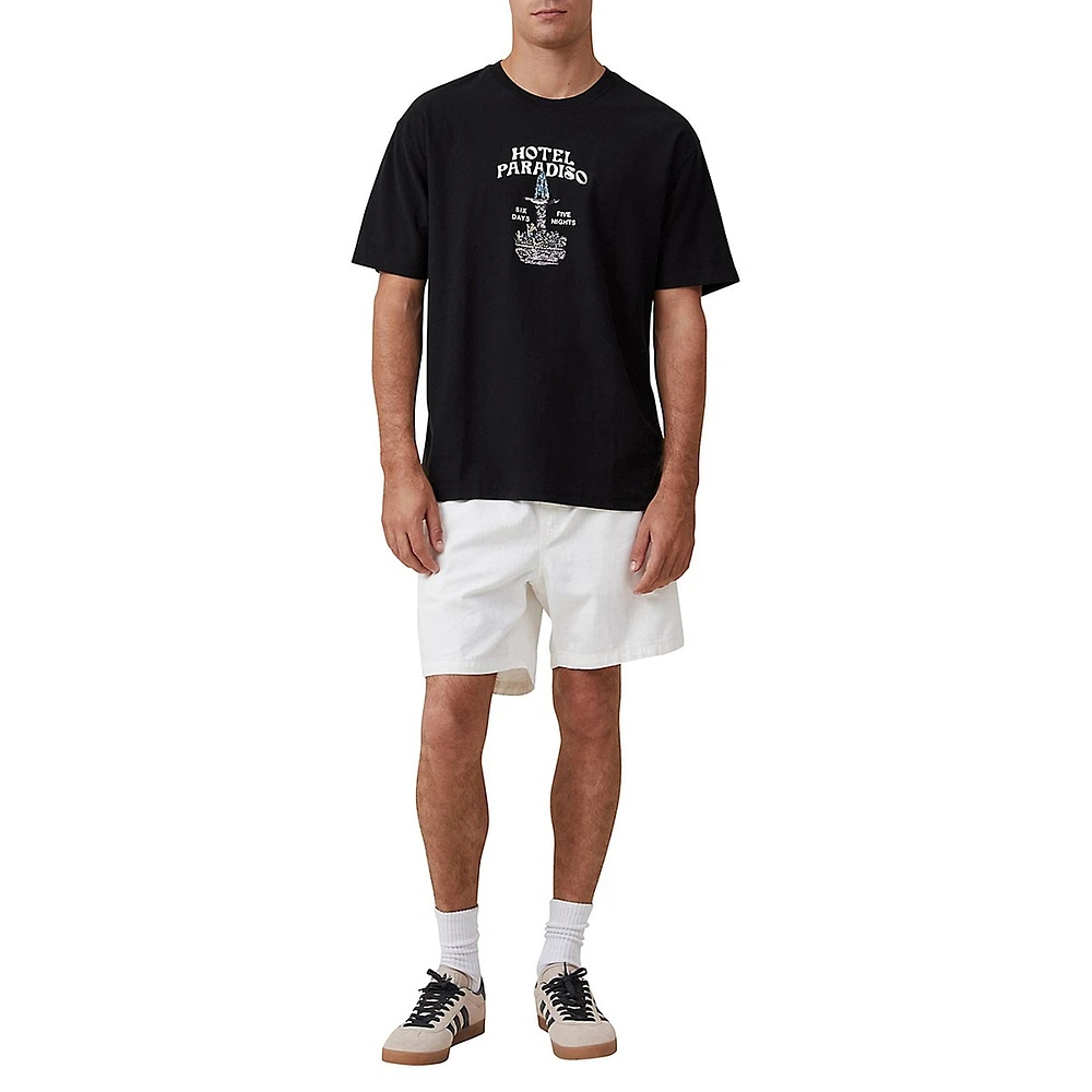 Cotton On Hotel Paradiso Premium Loose-Fit Graphic T-Shirt