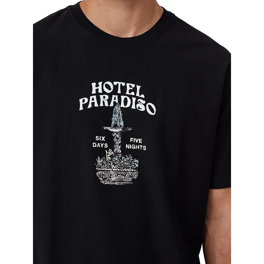 Cotton On Hotel Paradiso Premium Loose-Fit Graphic T-Shirt