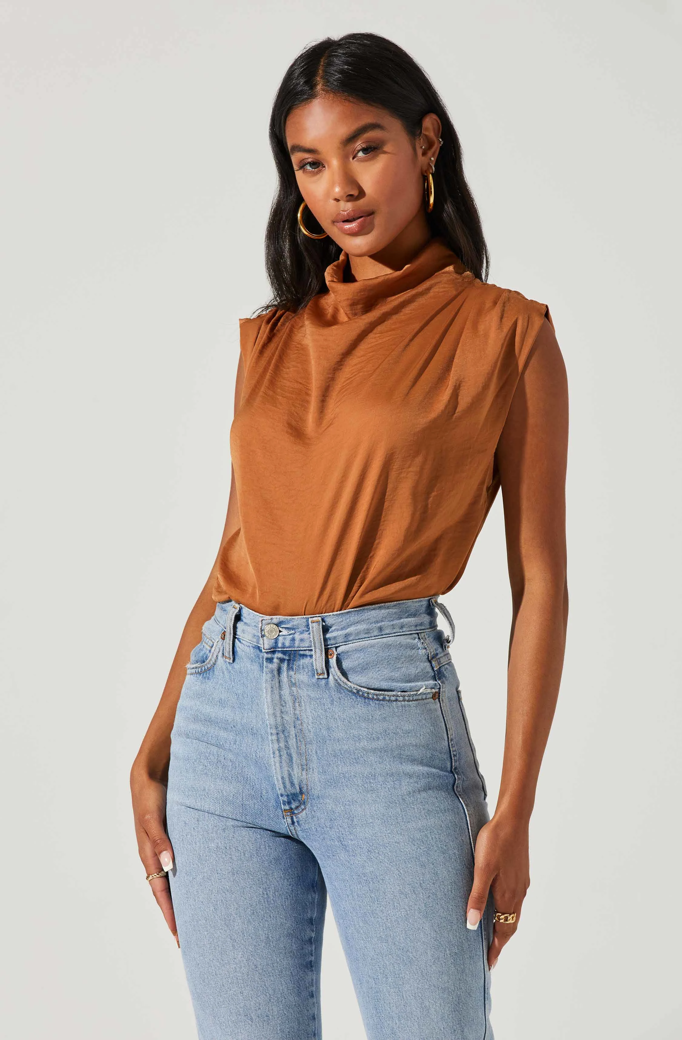 Cowl Neck Sleeveless Top