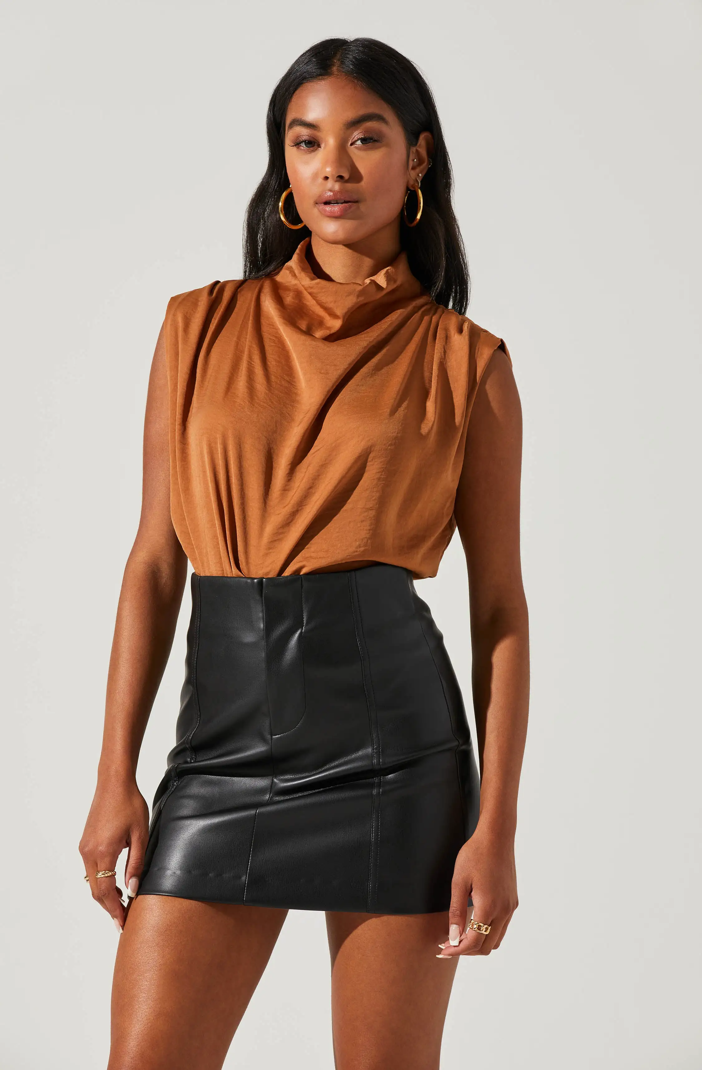 Cowl Neck Sleeveless Top