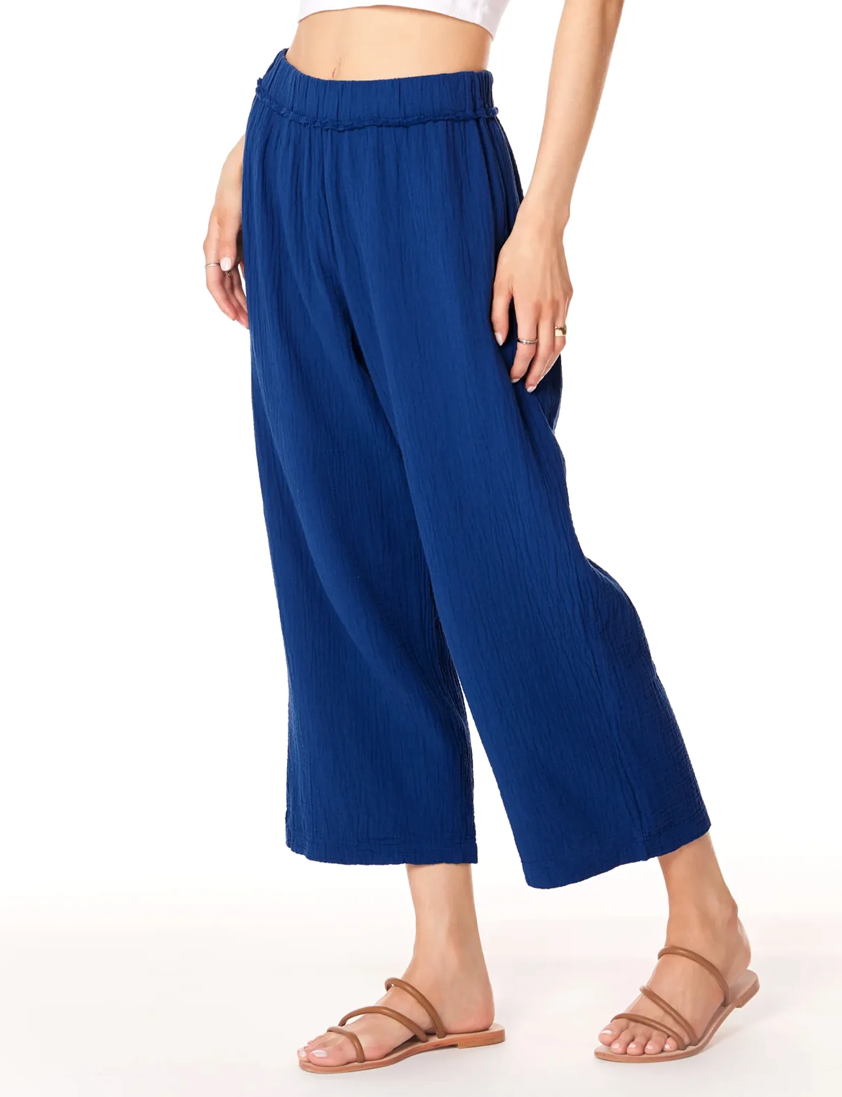 Crop Wide Leg Pant, Naval