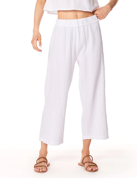 Crop Wide Leg Pant, White