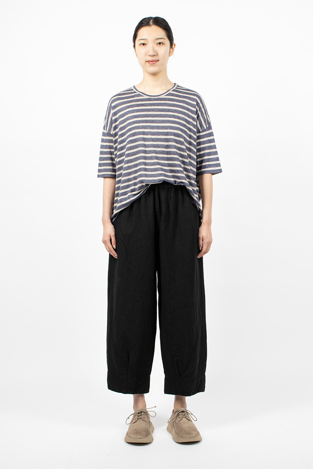 Cuff Pleated Pant Black