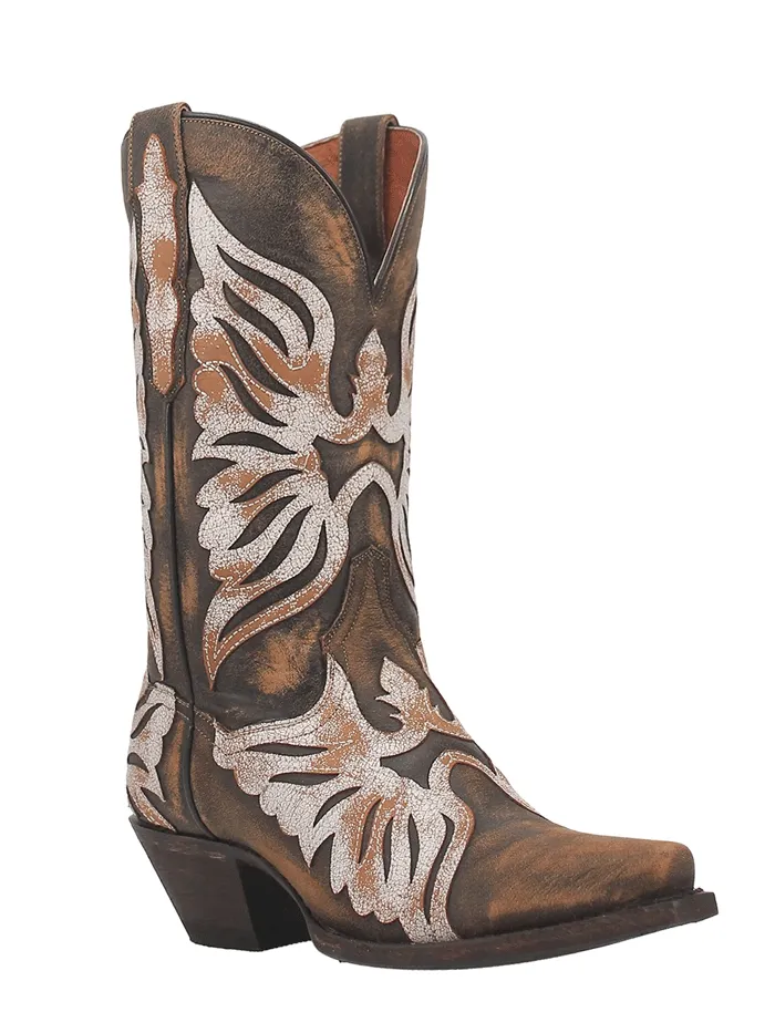 Dan Post DP4359 Womens Ndulgence Overlays Leather Boot Brown And White - D