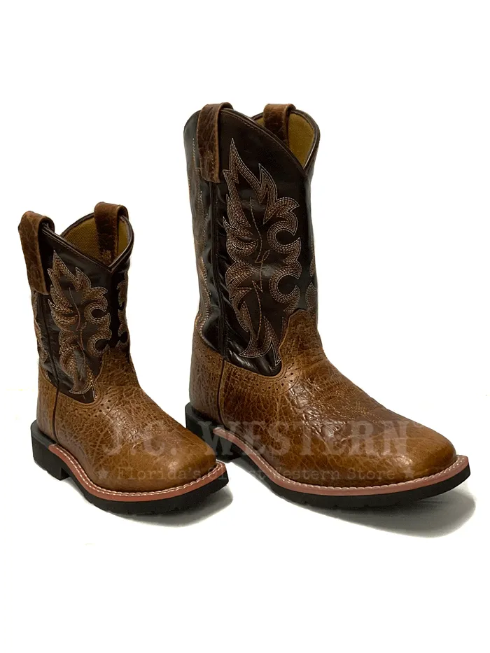 Dan Post DPC2986 DPC3986 Kids Lil Broken Bow Square Toe Boot Rust