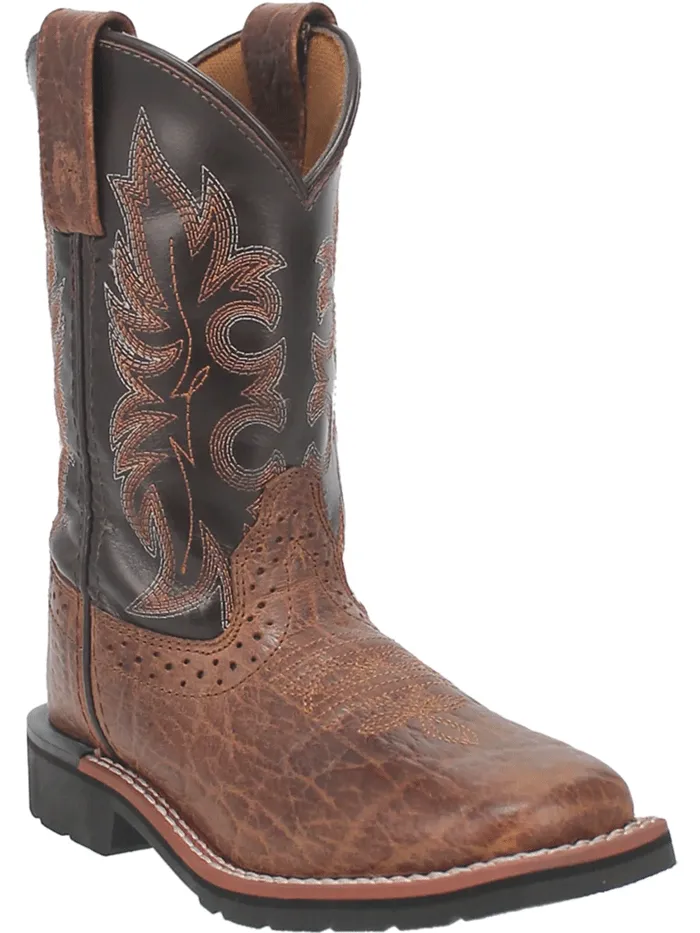 Dan Post DPC2986 DPC3986 Kids Lil Broken Bow Square Toe Boot Rust