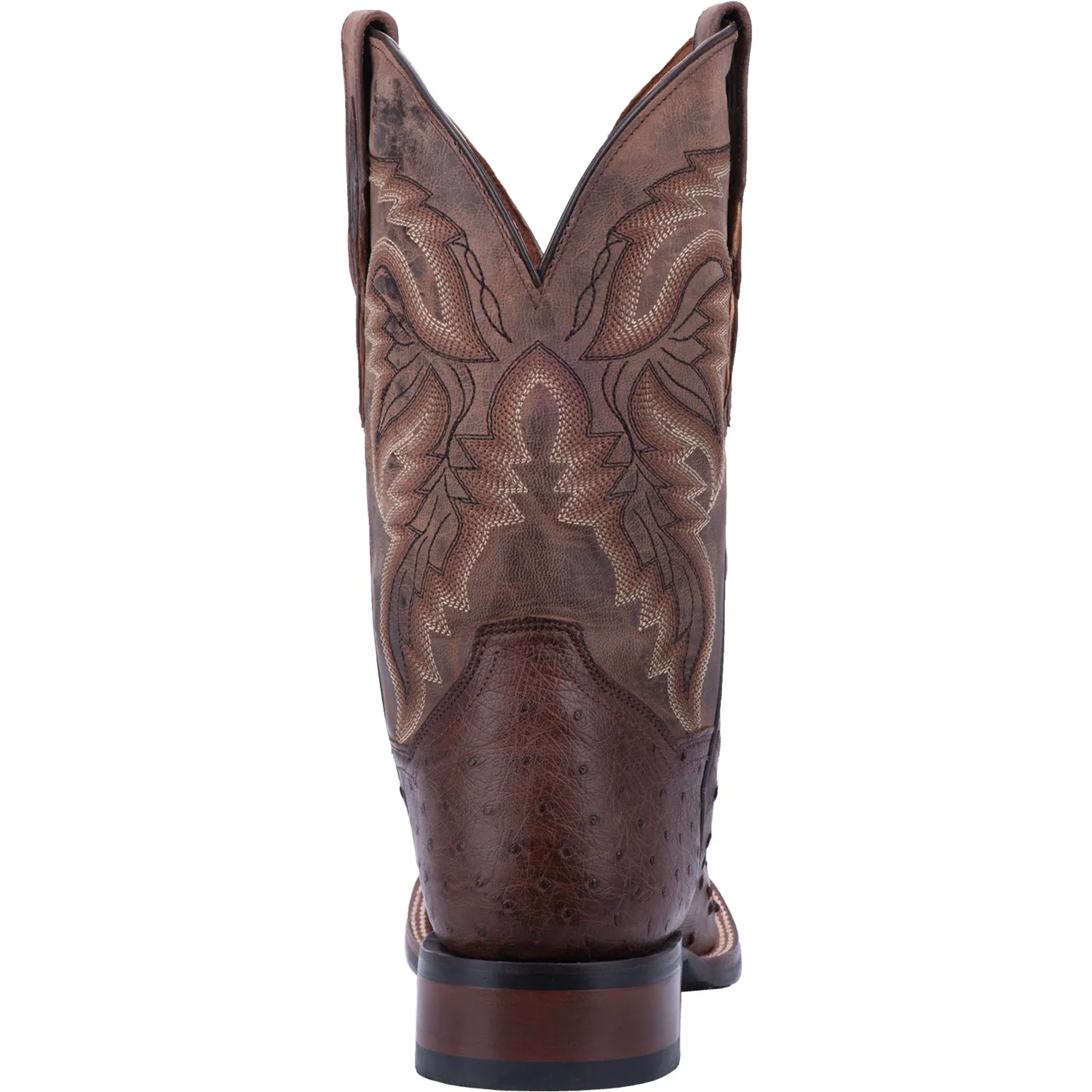 Dan Post Mens Alamosa Cowboy Boots Ostrich Chocolate