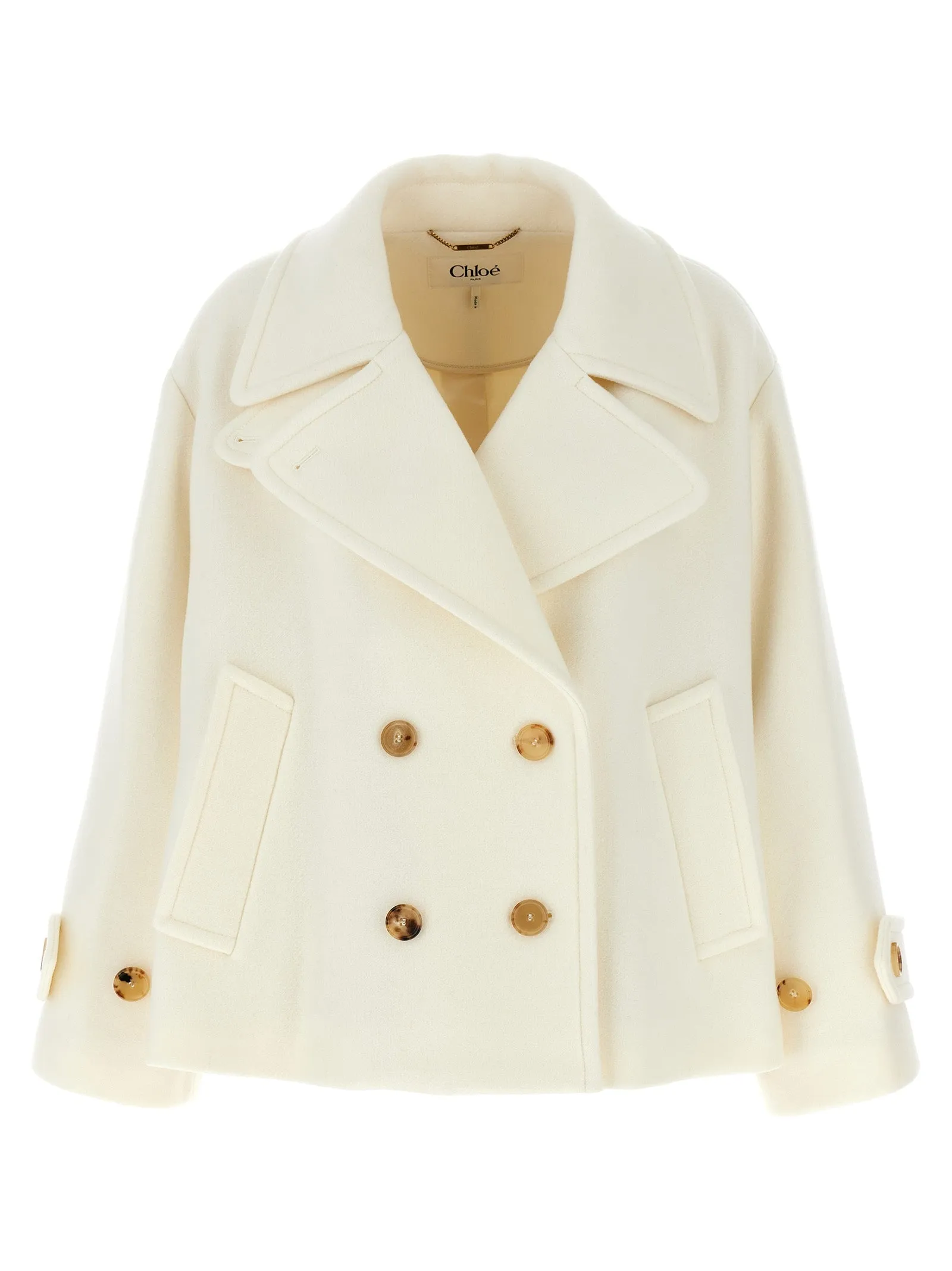 Double-Breasted Coat Coats, Trench Coats White