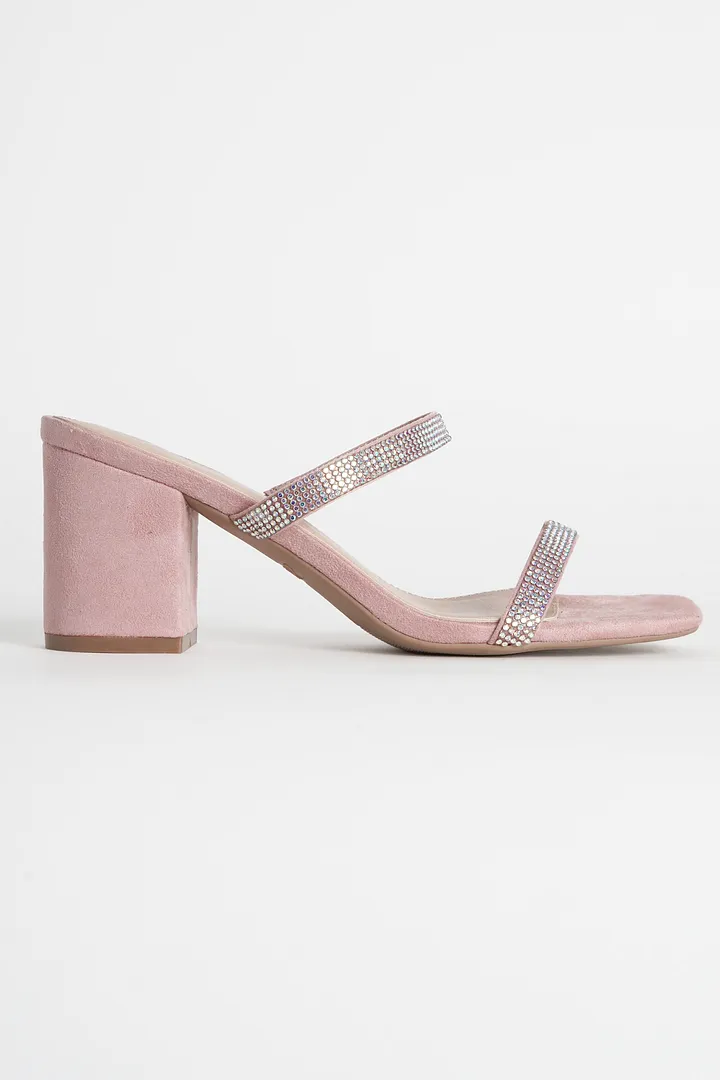 Double Strap Heeled Mules