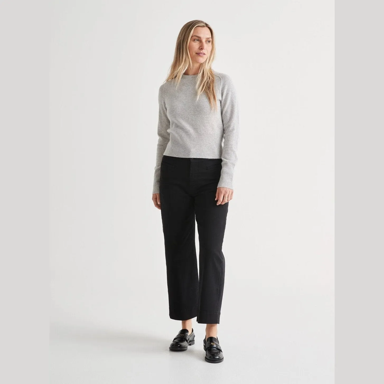 Du/er High Rise Wide Leg Twill Pant