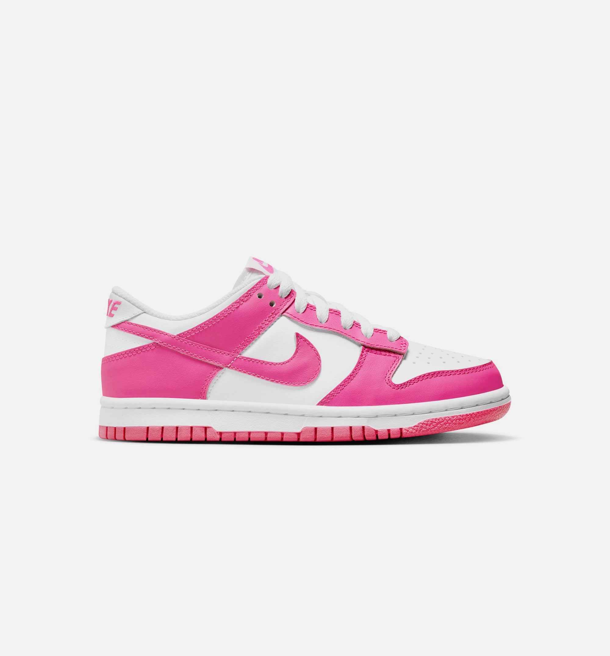 Dunk Low Laser Fushsia Grade School Lifestyle Shoe - White/Laser Fuchsia