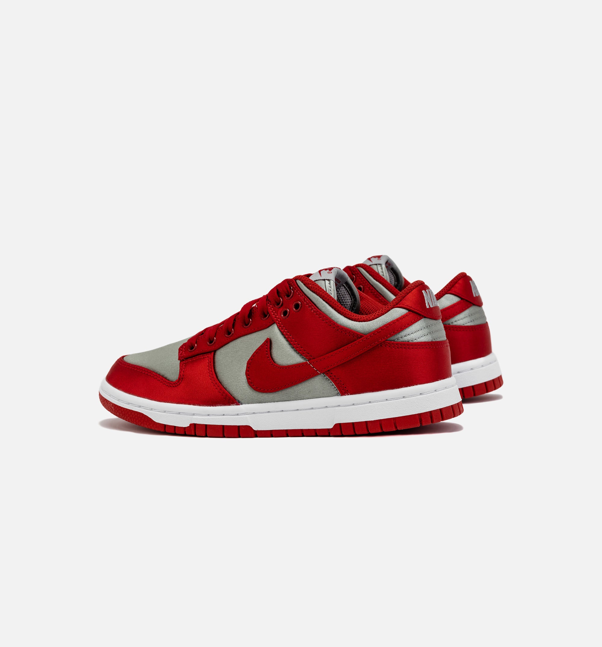 Dunk Low Satin Womens Lifestyle Shoe - Medium Grey/Varsity Red Free Shipping