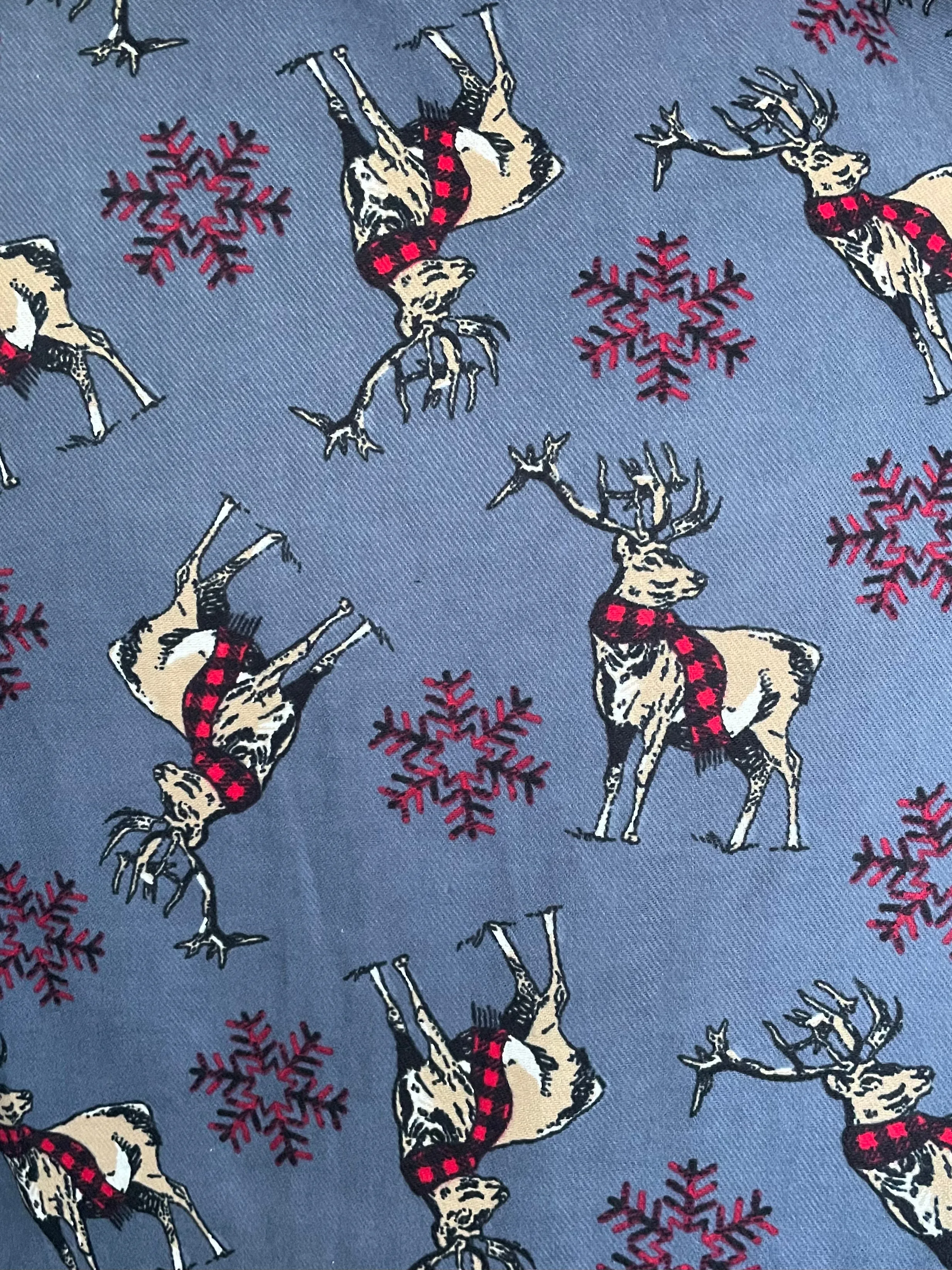 Flannel PANTS - Reindeer in scarves