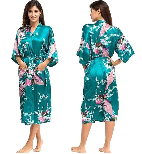 Floral Silk Kimono Nightgown