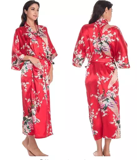 Floral Silk Kimono Nightgown