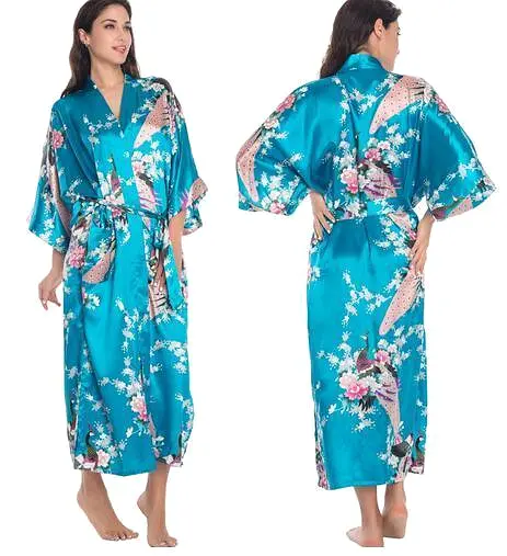 Floral Silk Kimono Nightgown