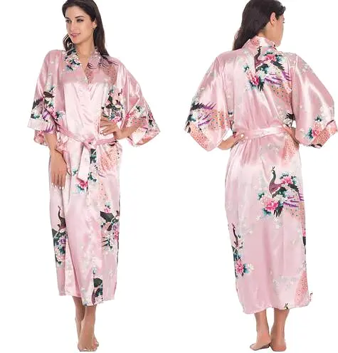 Floral Silk Kimono Nightgown