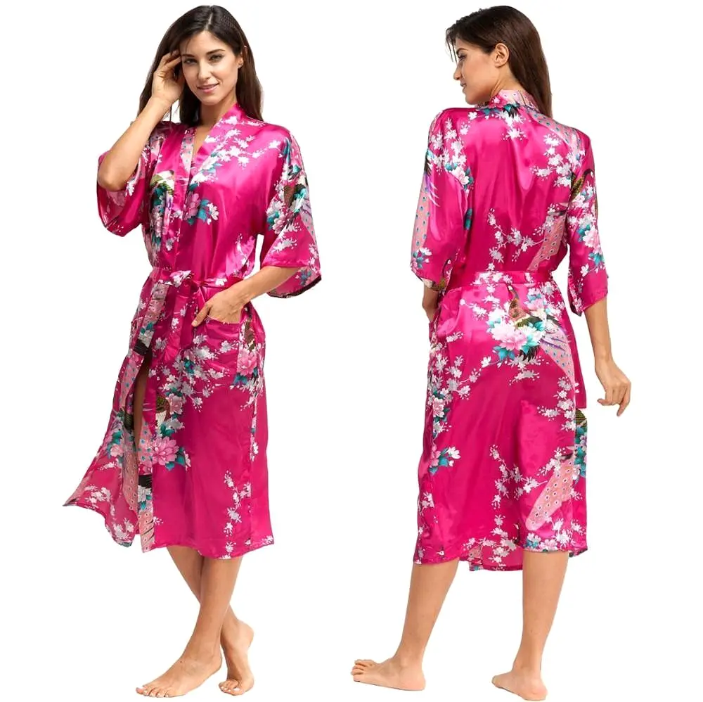 Floral Silk Kimono Nightgown