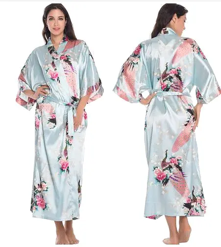 Floral Silk Kimono Nightgown