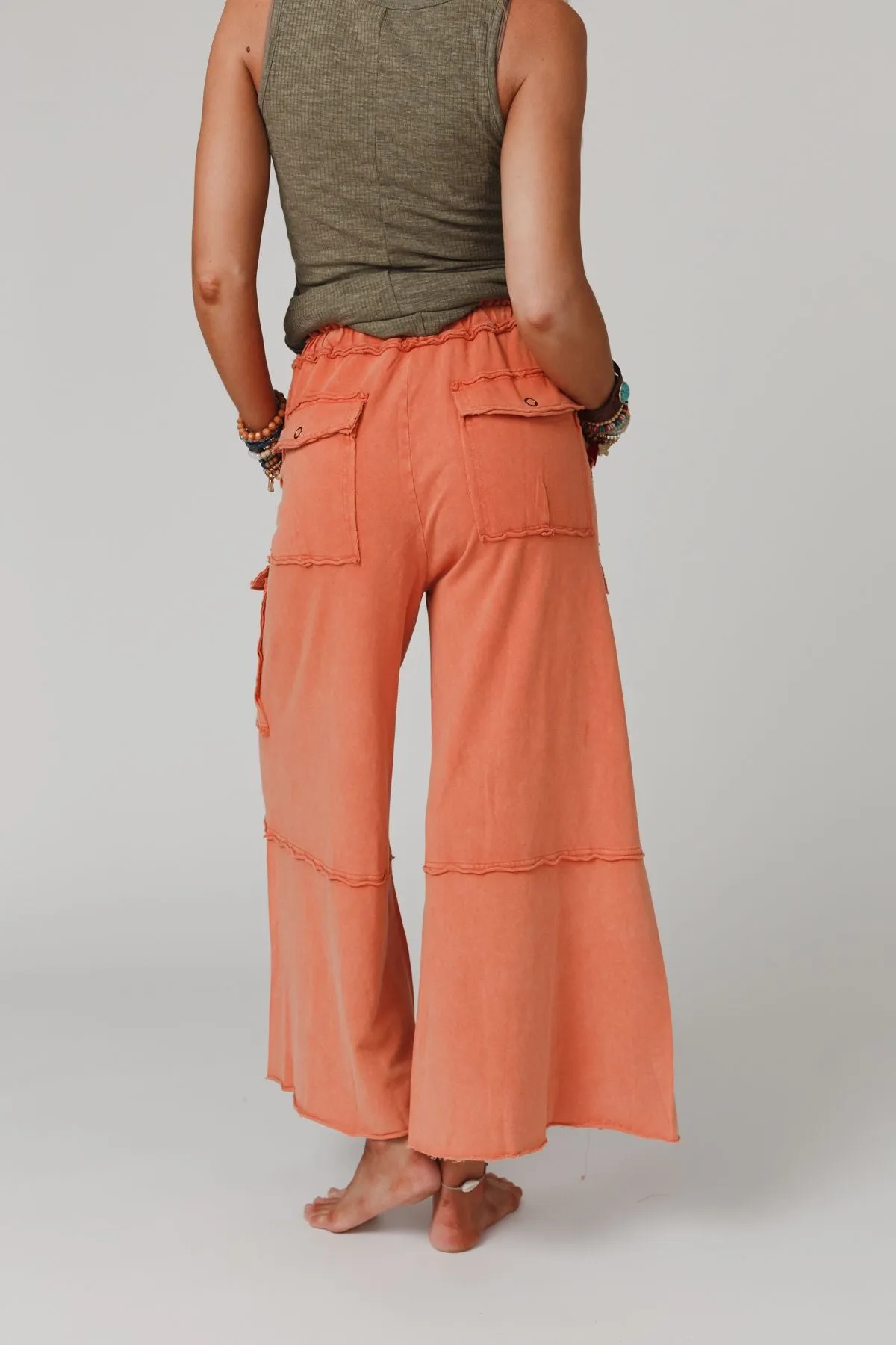 Game On Cargo Wide Leg Pant - Burnt Orange