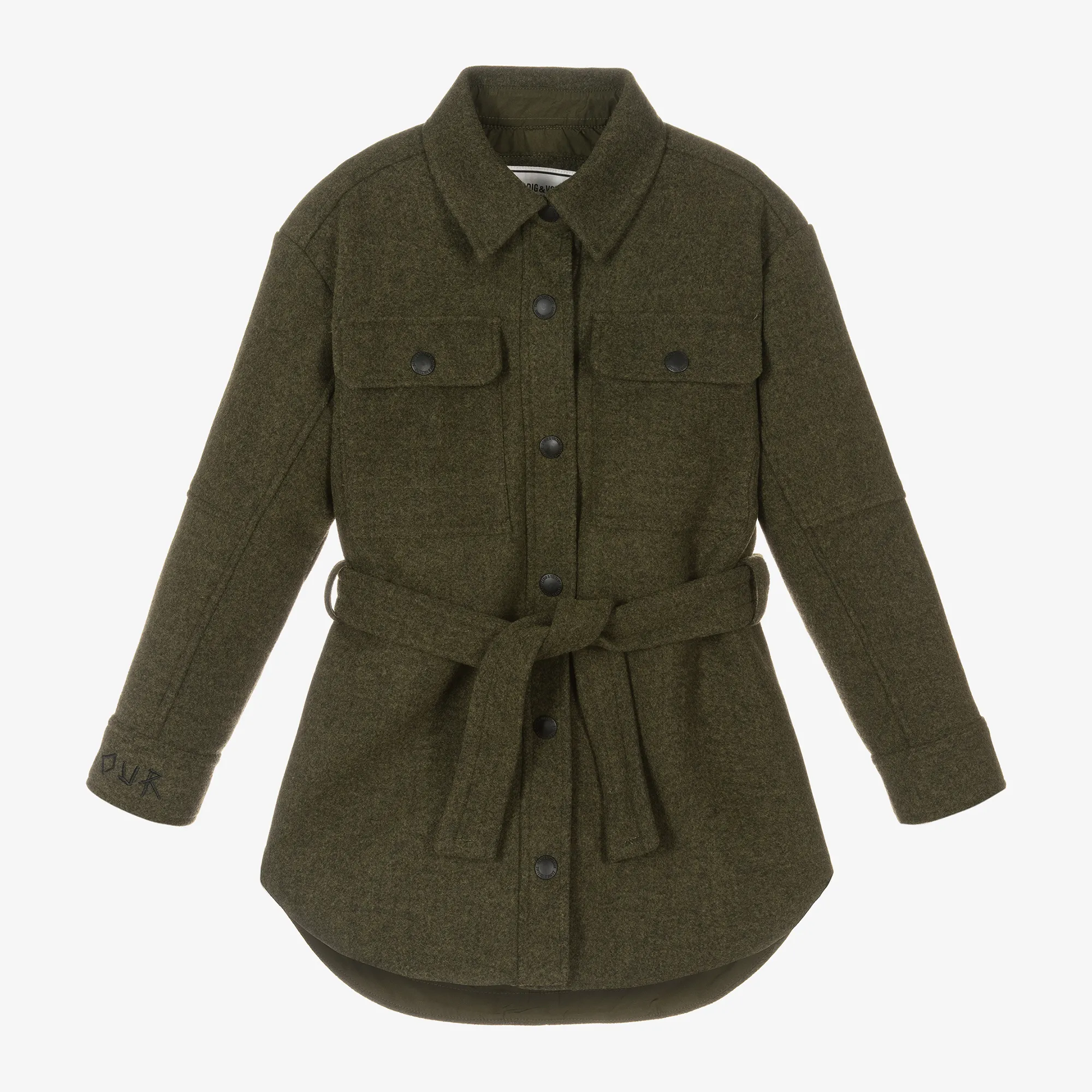 Girls Khaki Green Coat