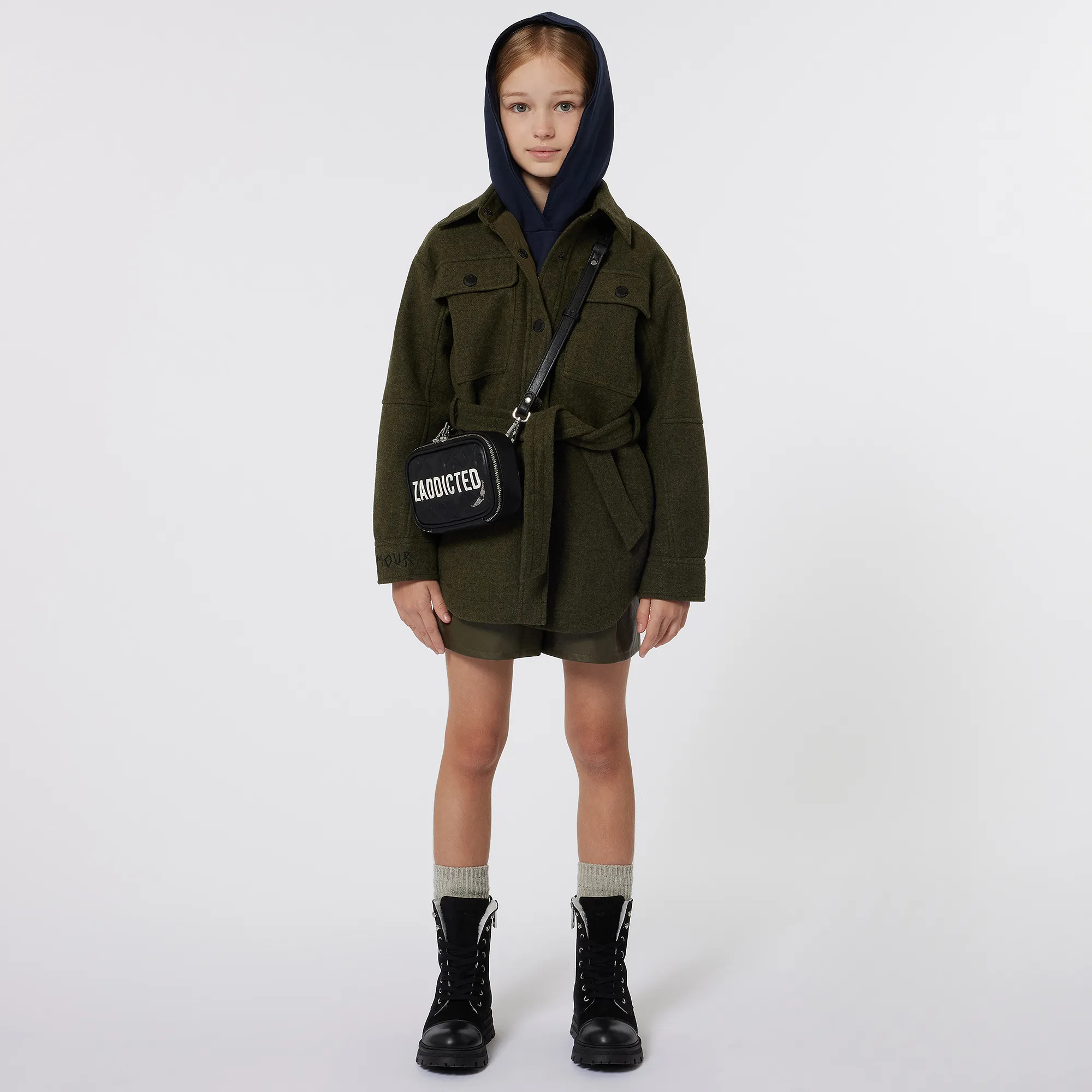 Girls Khaki Green Coat