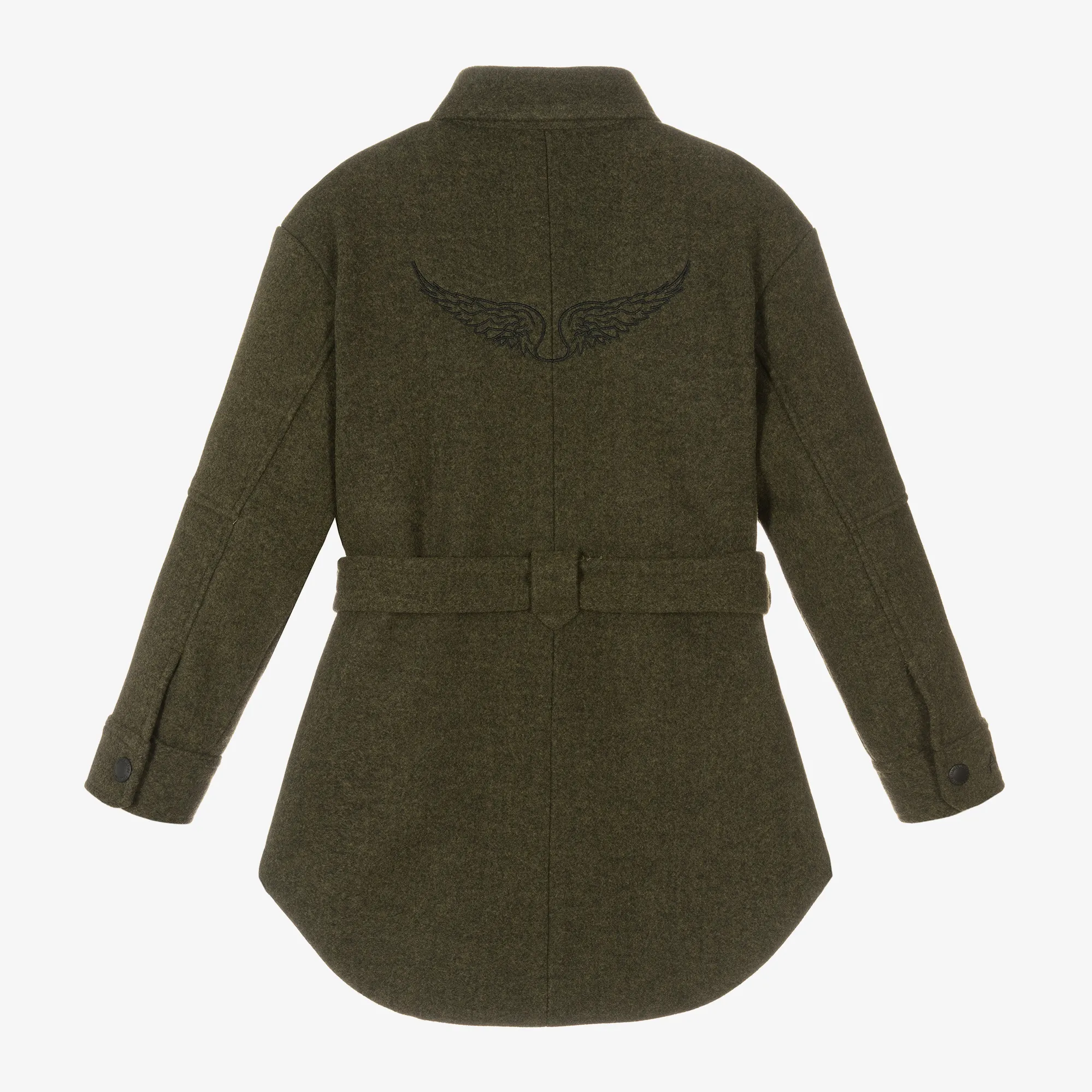 Girls Khaki Green Coat