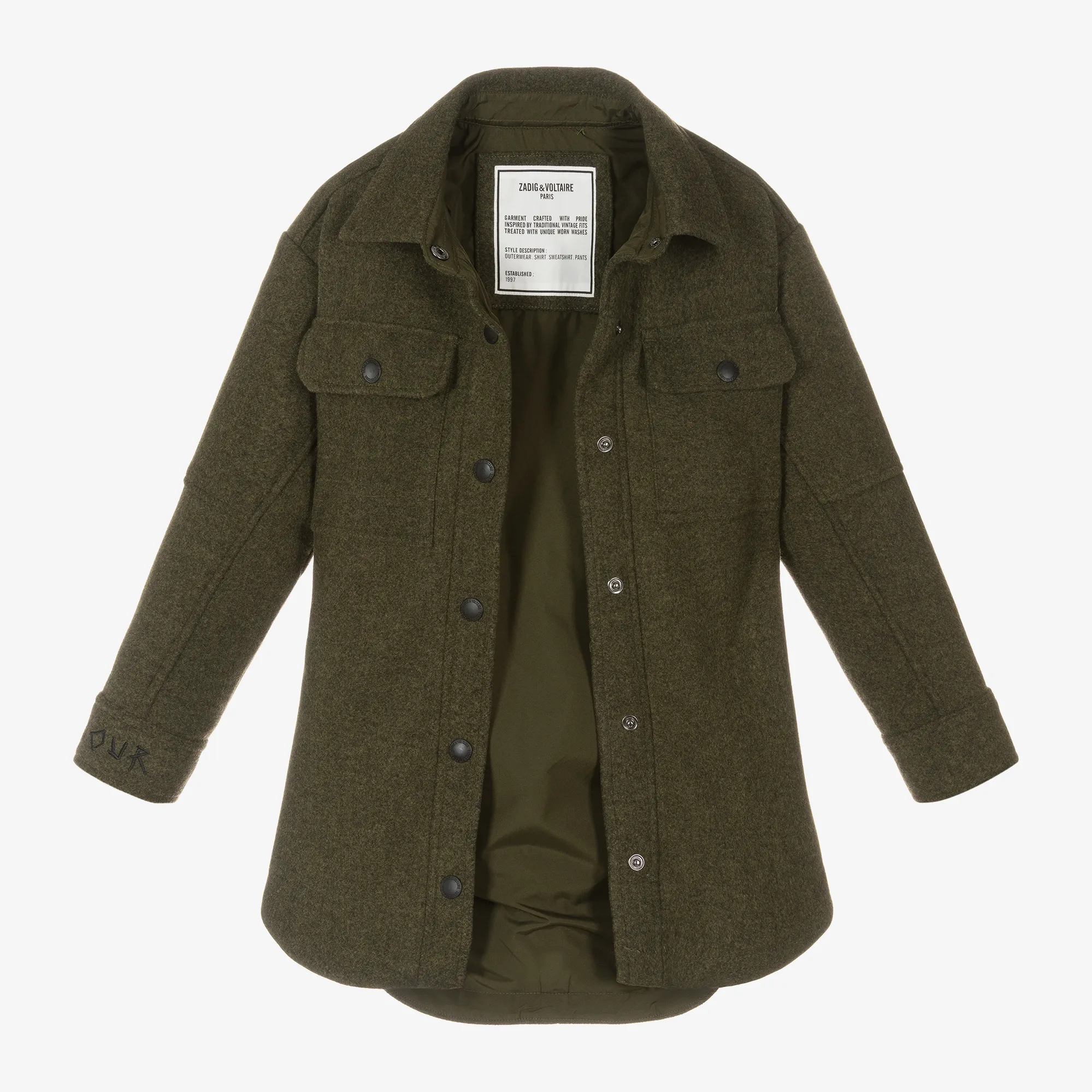 Girls Khaki Green Coat