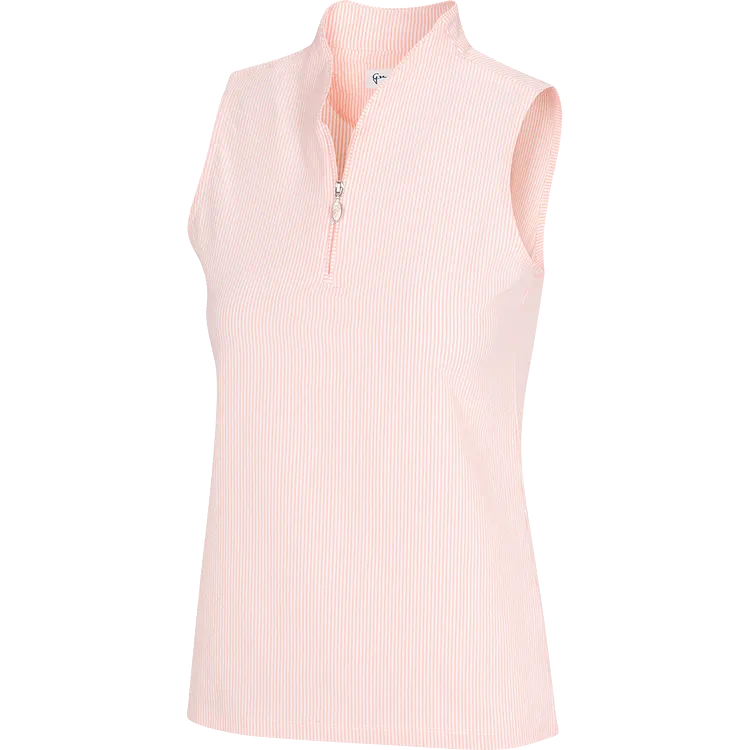 Greg Norman Monaco Seersucker Sleeveless Ladies Polo