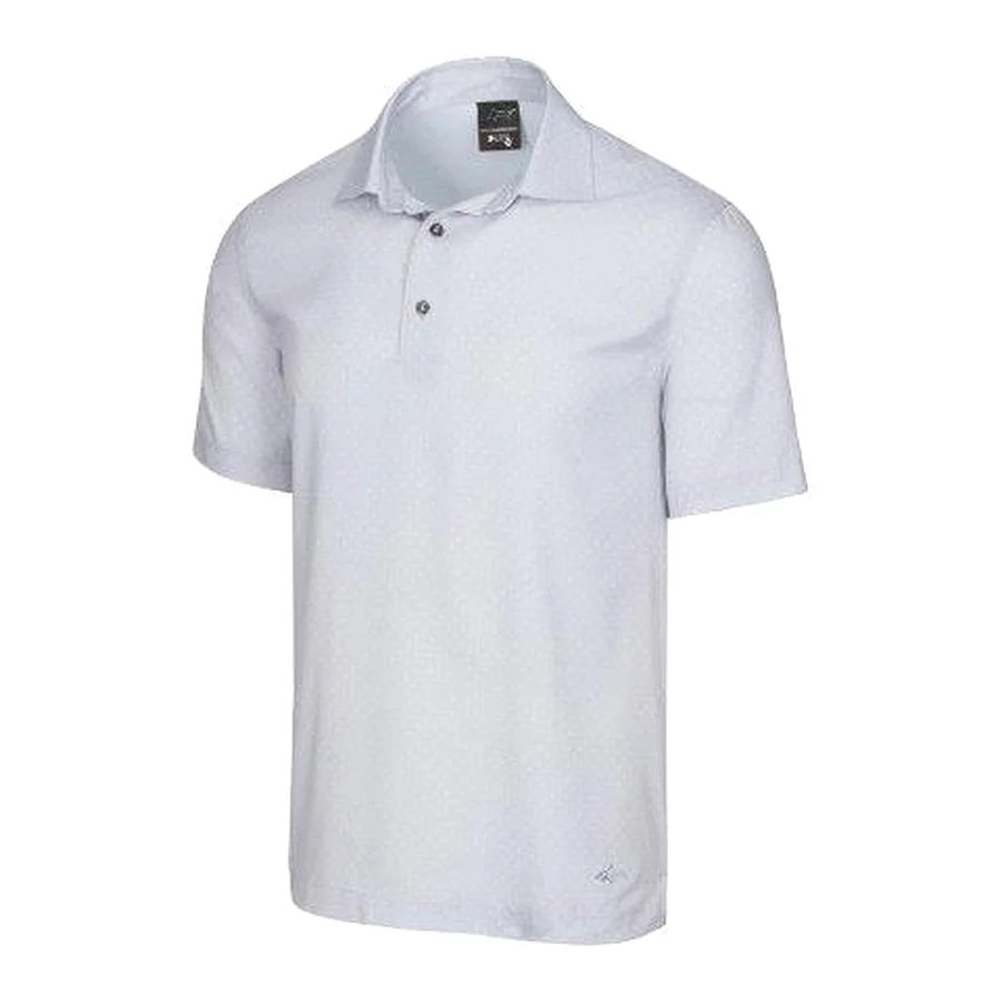 Greg Norman X-Lite Printed Woven Golf Polo - Grey