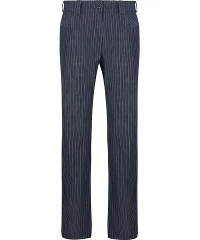 Gunda Hafner Ltd Blue Stripped Straight Cut Denims