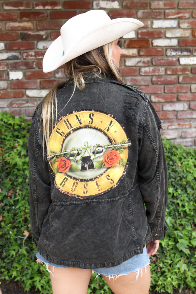 Guns N Roses Acid Wash Camo Jacket